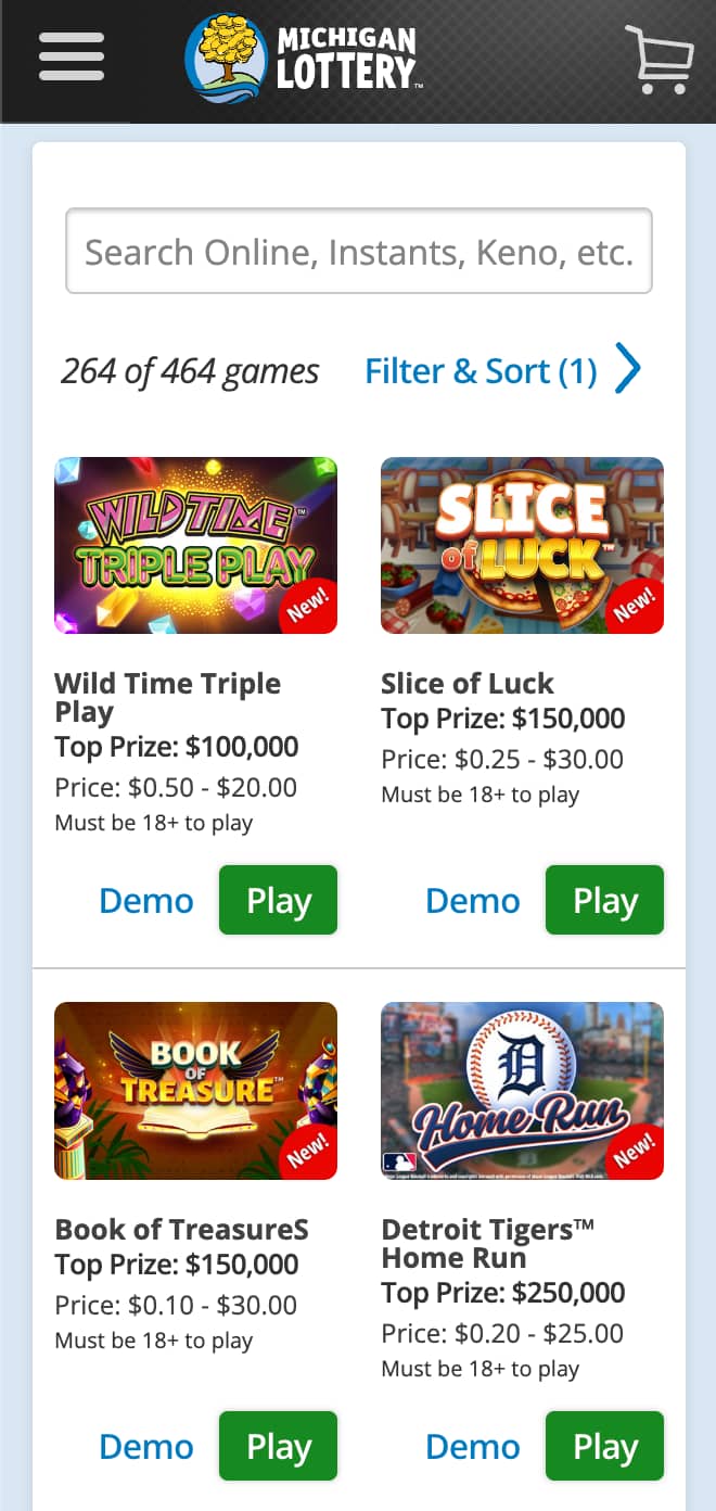 New games at the Michigan Lottery